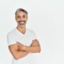 Happy,Middle,Aged,Older,Man,Isolated,On,White,Studio,Background.